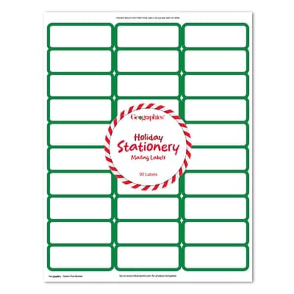 GE ographics Green Foil Holiday Address Labels