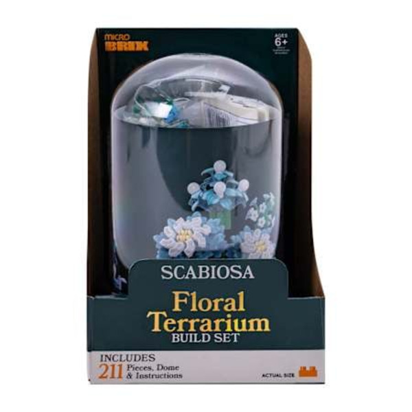 Micro Brix Scabiosa Floral Terrarium 211 Piece Build Set