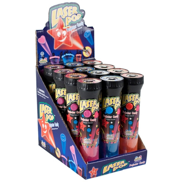 Laser Pop Projector Candy Lollipop - 12ct