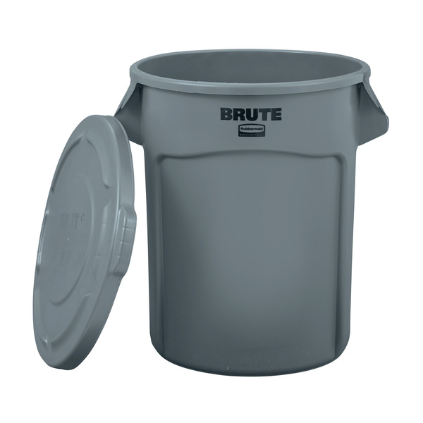 Rubbermaid BRUTE 32 Gallon Gray Plastic Commercial Outdoor Detached Lid Trash Can