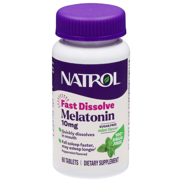Natrol Tablets Fast Dissolve Peppermint Flavored 10 mg Melatonin