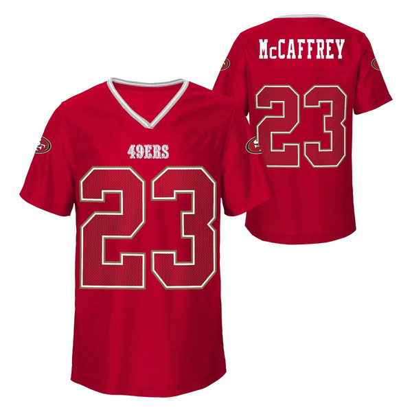 NFL San Francisco 49ers Christian McCaffrey Girls' Short Sleeve Jersey, XL