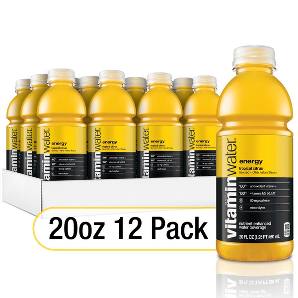 VitaminWater - Energy, Tropical Citrus Bottles, 20 fl oz, 12 Pack