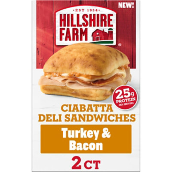 Hillshire Farm Turkey & Bacon Ciabatta Deli Sandwiches, 2 ct