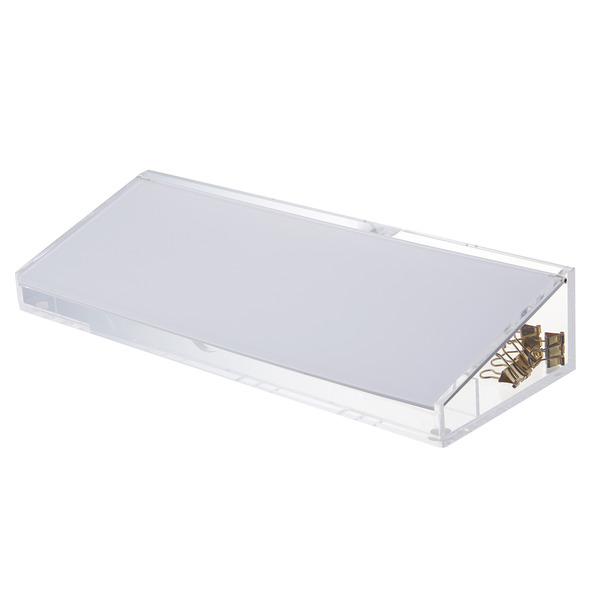 russell+hazel Acrylic Dry Erase Clear Organizer, 14 x 5 x 2-5/8 Inch - White