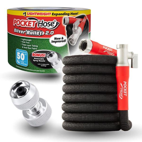 Pocket Hose 3/4 In. X 50 Ft. Expandable Garden Hose With Turbo Shot Nozzle