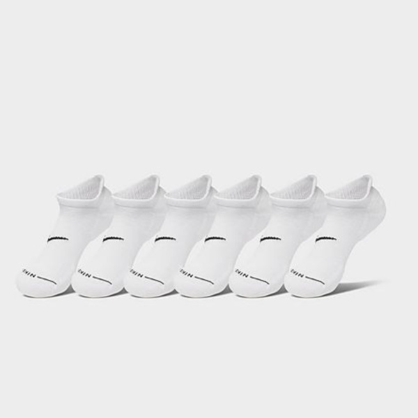 Nike Everyday Elevated No-Show Socks, L - White/Black