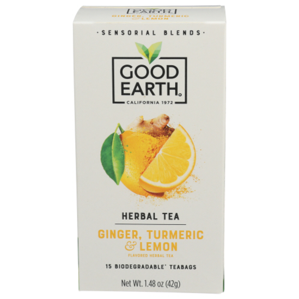 Sprouts Farmers Market Good Earth Herbal Tea, Ginger, Turmeric & Lemon ...