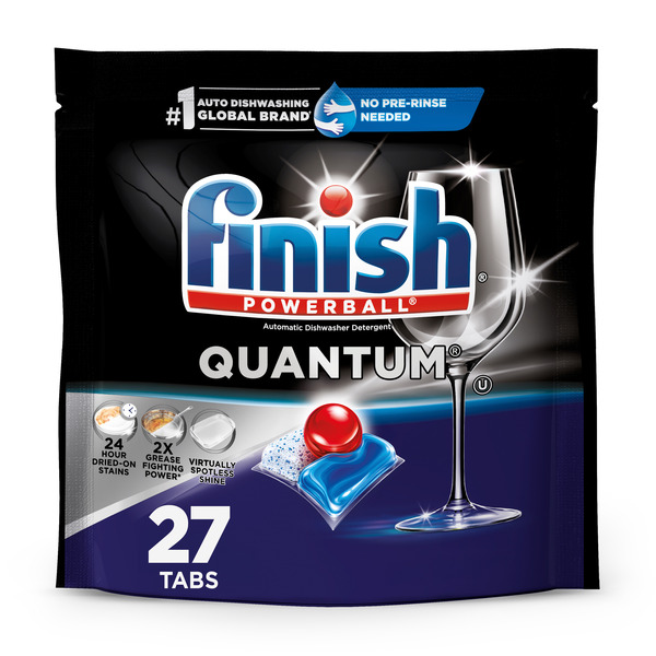 Finish Quantum Dishwasher Detergent, Premium Dishwashing Tablets, 27 ct