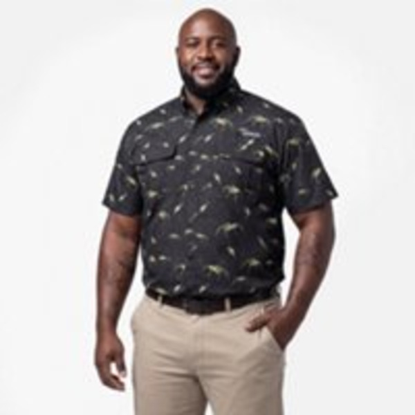 Magellan Outdoors Men's Laguna Madre Halloween Short Sleeve Fishing Shirt, X Large - Black
