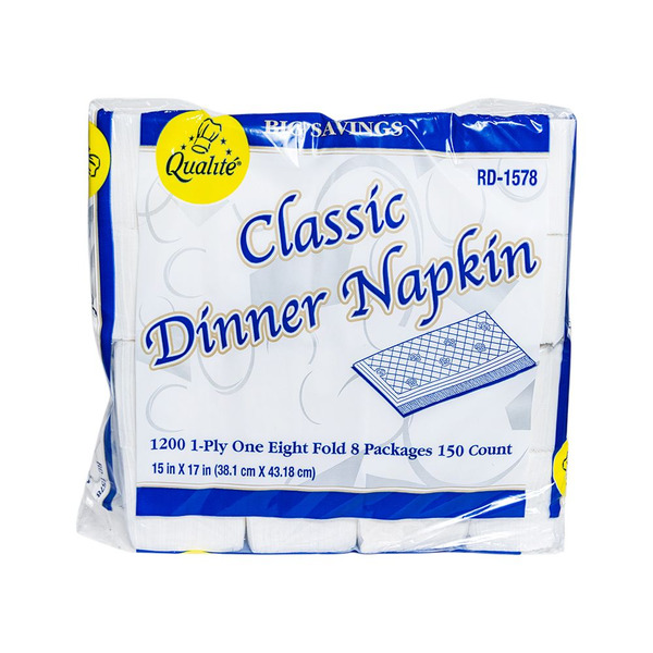 Qualite - 1-Ply Dinner Napkins, 15x17, 1/8 fold - 1200 ct