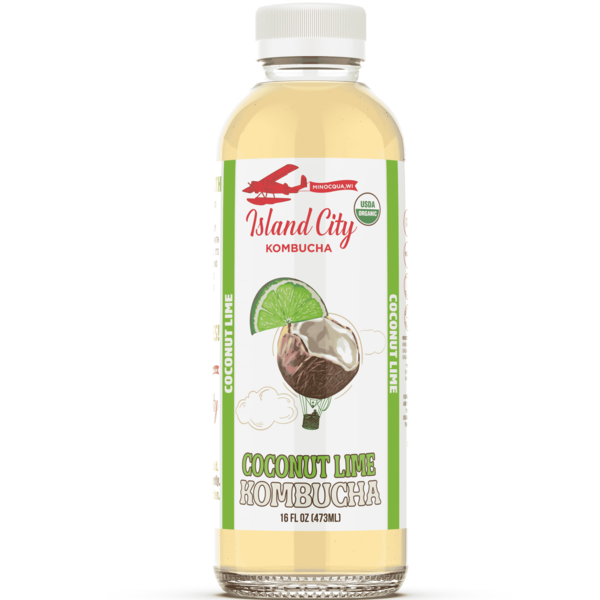 Island City Kombucha Organic, Coconut Lime Kombucha Same-Day