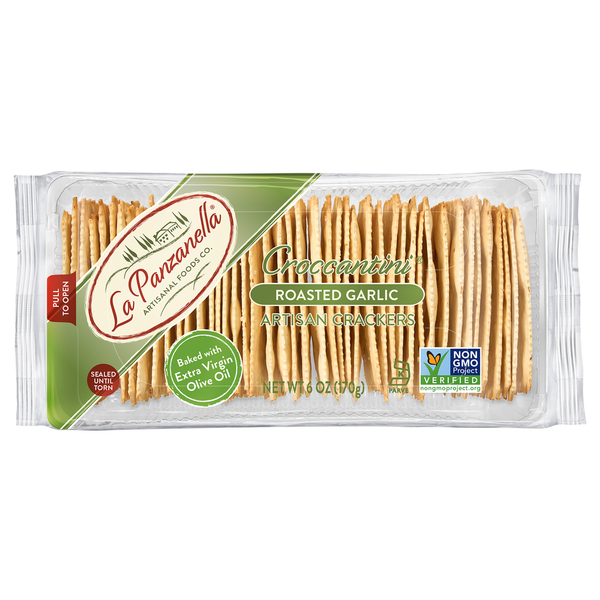 La Panzanella Artisan Crackers, Roasted Garlic Same-Day Delivery