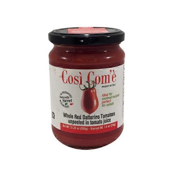Cosi Com'e Whole Red Datterino Tomatoes Unpeeled In Tomato Juice (12.35