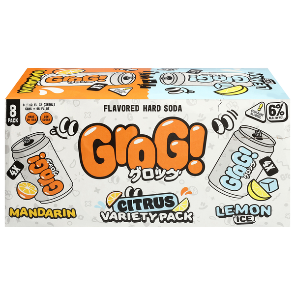 Safeway Grog! Mandarin/Lemon Ice Hard Soda Citrus Variety Pack