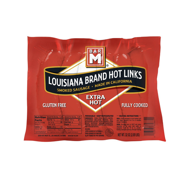 Bar M Louisiana Brand Hot Links Smoked Sausage