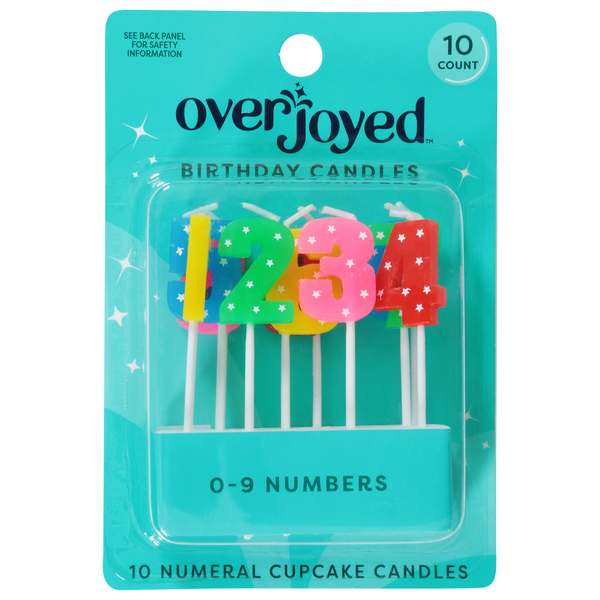 Overjoyed Birthday Candles, 0-9 Numbers