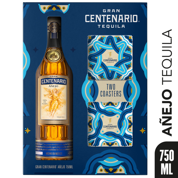 Gran Centenario Anejo Tequila with Two Ceramic Coasters Same-Day