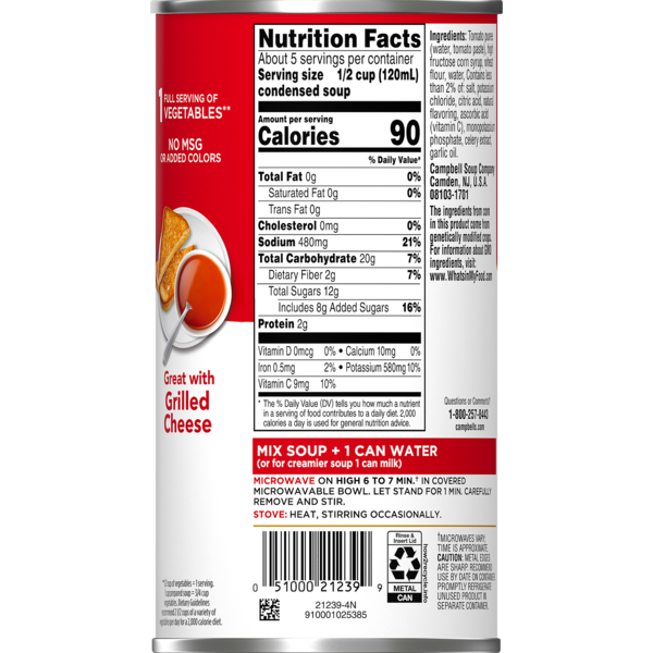 31 Campbell's Tomato Soup Nutrition Label Label Design Ideas 2020