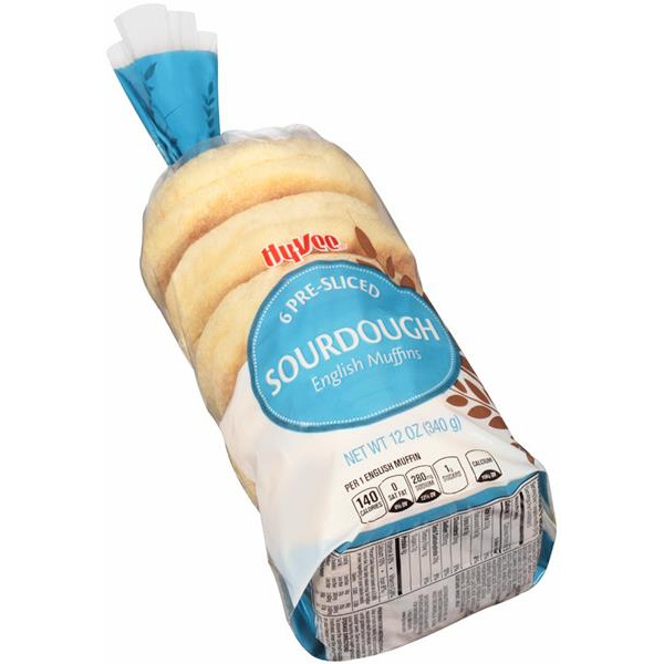 Hy-Vee Hy-Vee Pre-Sliced Sourdough English Muffins 6 ea