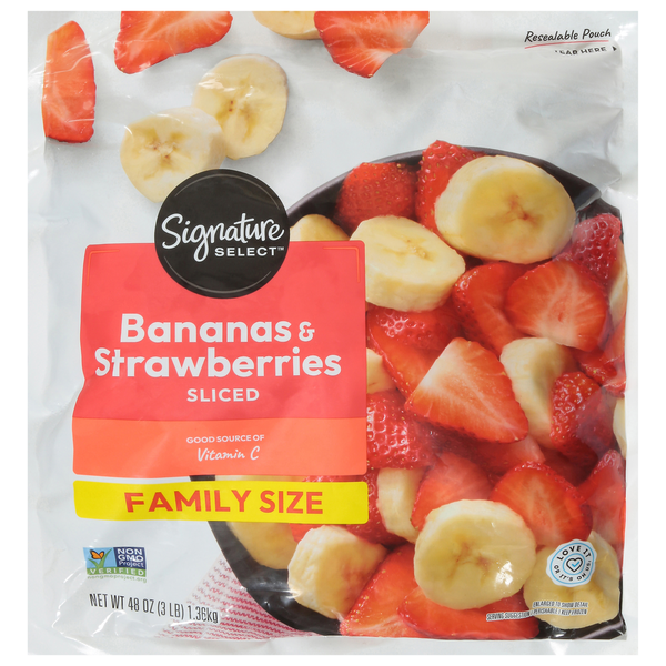 Signature SELECT Banana & Strawberries, Sliced, Family Size