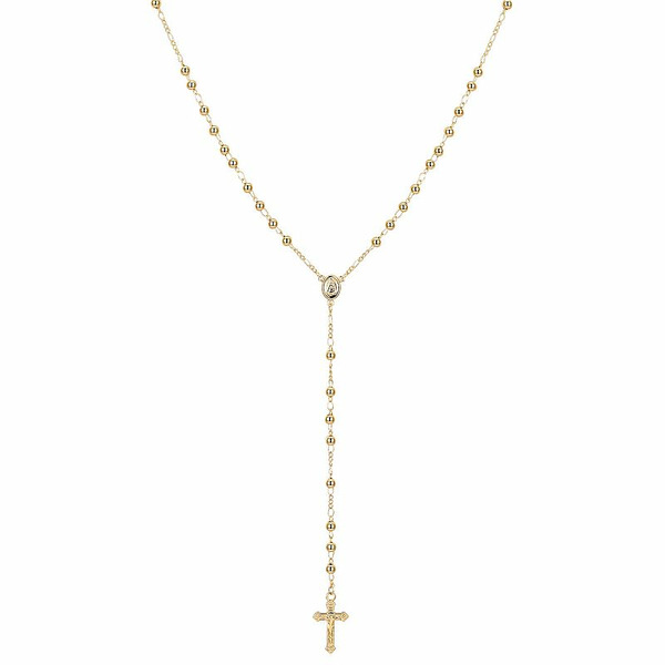 Gratitude & Grace Cross Rosary Necklace, Women's, Size: 18", Gold Tone