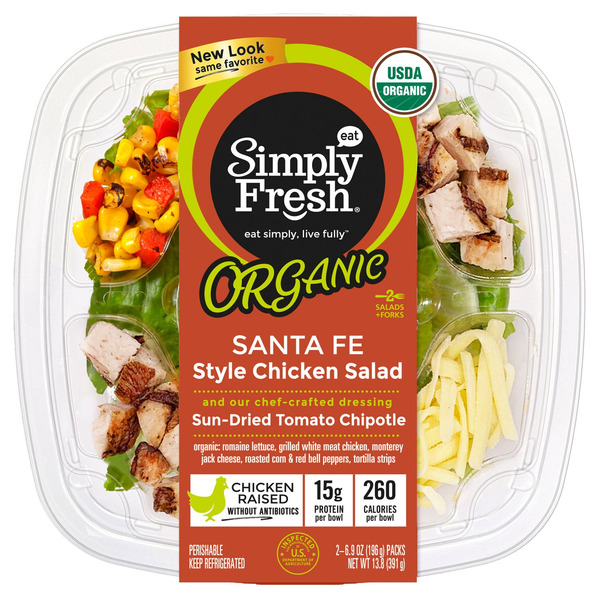 Simply Fresh Organic Santa Fe Style Chicken Salad, 6.9 oz, 2-count