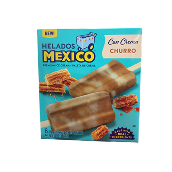 Helados Mexico Con Crema Churro Premium Ice Cream Bars