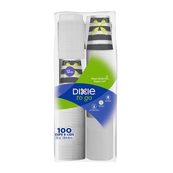 Dixie Perfect Touch Grab 'N Go Hot Cups And Lids (12 oz) Instacart