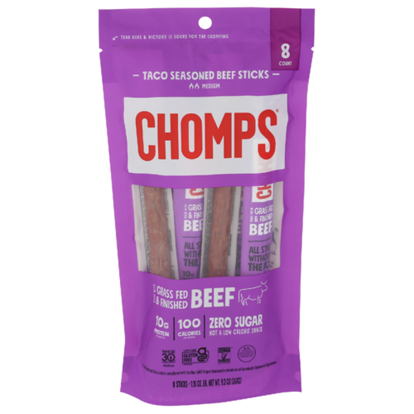 Chomps Taco Seasoned Beef Stick 8 Pack
