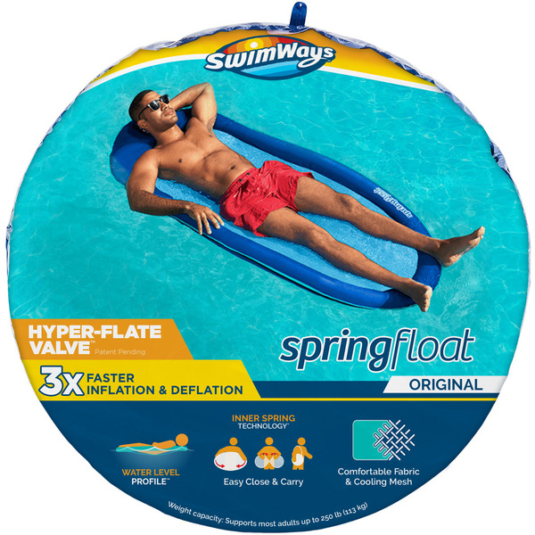 Spring Float Blue Hyper-flate Floating Pool Lounge