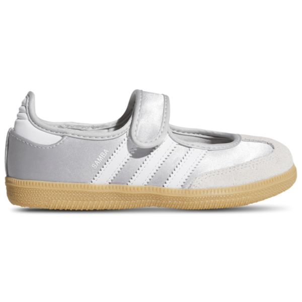 adidas Kids' Preschool Samba Jane Shoes, Size 1 - Silver Met/Ftwr White/Gum 3