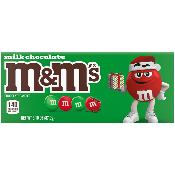 M&M's Milk Chocolate Red & Green Christmas Candy Box Same-Day