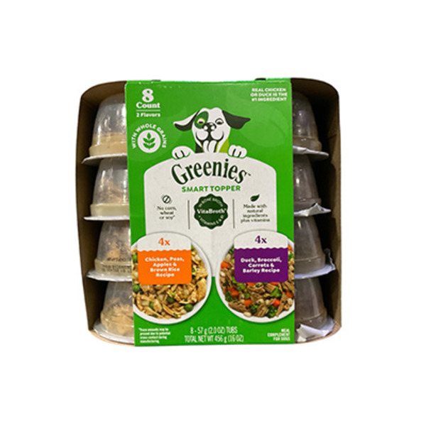 GREENIES Smart Topper Wet Mix-In for Dogs, Chicken with Peas & Duck Variety Pack