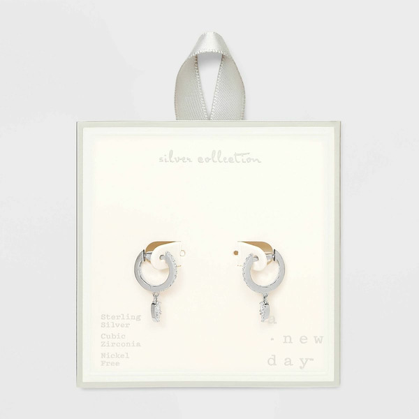 Cubic Zirconia Target Silver Earrings Stilla Attract Stud Earrings
