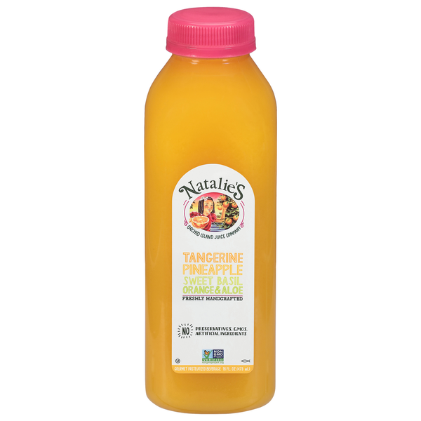 Natalie's Juice, Tangerine, Pineapple Sweet Basil Orange & Aloe