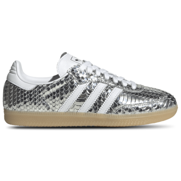 adidas Women's Originals Samba OG Casual Shoes, Size 6.5 - Silver Metallic Croc/White/Gum