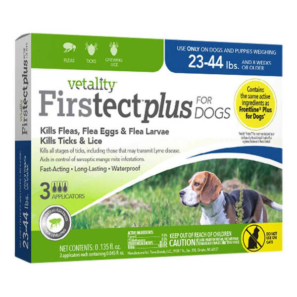 Vetality Firstect Plus Monthly Topical Flea & Tick Treatment for Medium Dogs