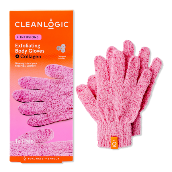 Cleanlogic Infusions Exfoliating Body Gloves + Collagen