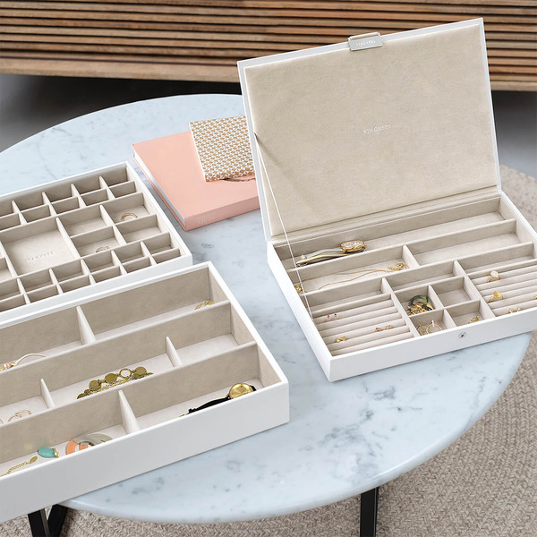 Stackers Supersize Jewelry Box Starter Set - White - 14-1/4" x 10" x 6-3/8"