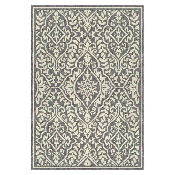 KIRKTON HOUSE 6' x 9' Indoor/Outdoor Flat Weave Area Rug - Gray ...