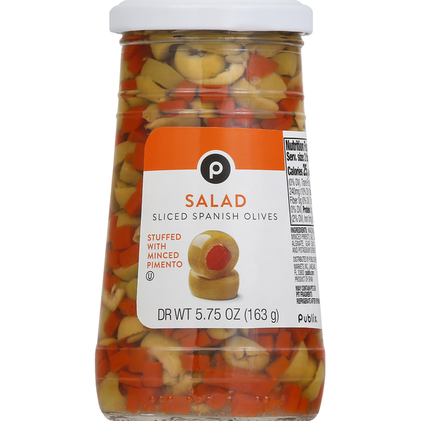 Publix Spanish Olives, Salad, Sliced (5.75 oz) Instacart