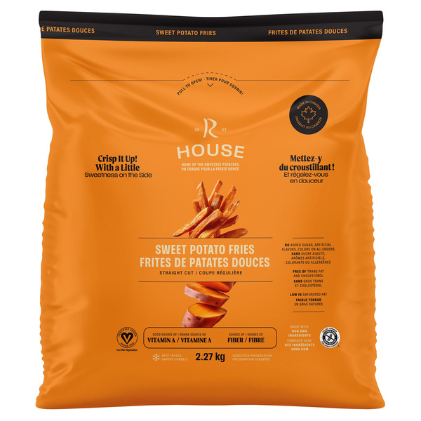 Russet House Straight Cut Sweet Potato Fries, 2.27 kg