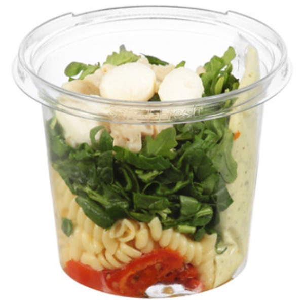 Readymealsil Pesto Caprese Layered Pasta Salad With Chicken Rotini Pasta White Chicken Meat Spinach Roasted Tomatoes Mozzarella Cheese Arugula With Lemon Flavored Basil Dressing