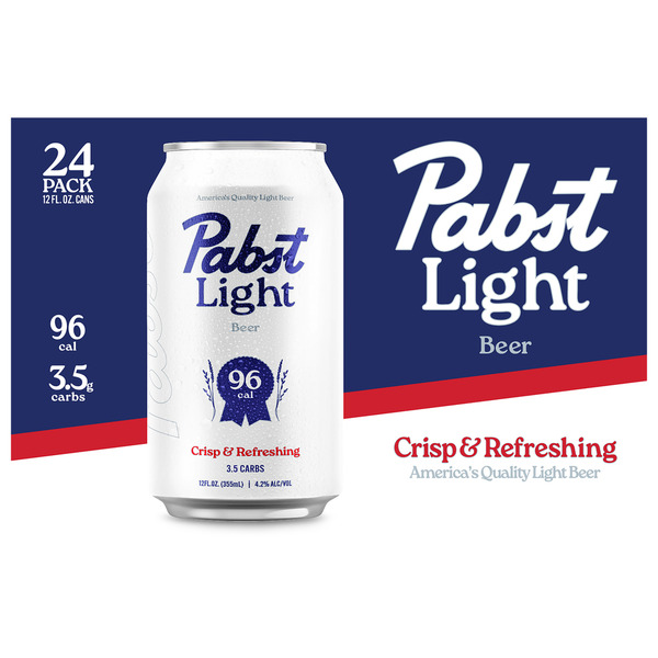Pabst Blue Ribbon Pabst Light Beer, 24 Pack, 12 fl oz Cans Same