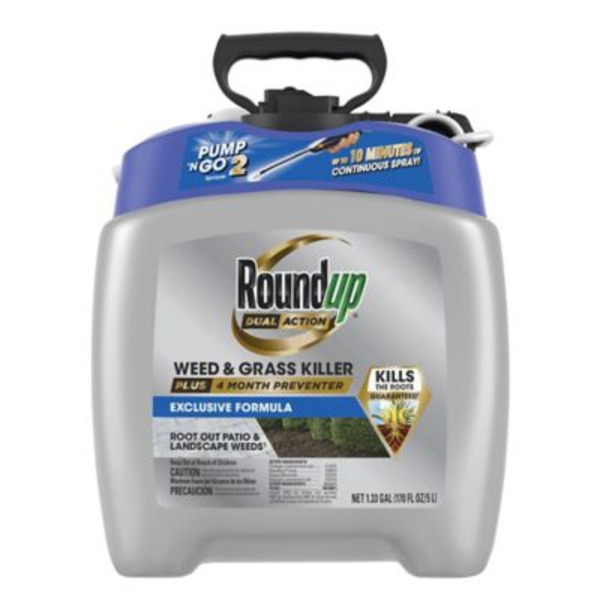 Roundup 1.33 gal. Dual Action Weed & Grass Killer Plus 4 Month Preventer with Pump 'N Go 2 Sprayer
