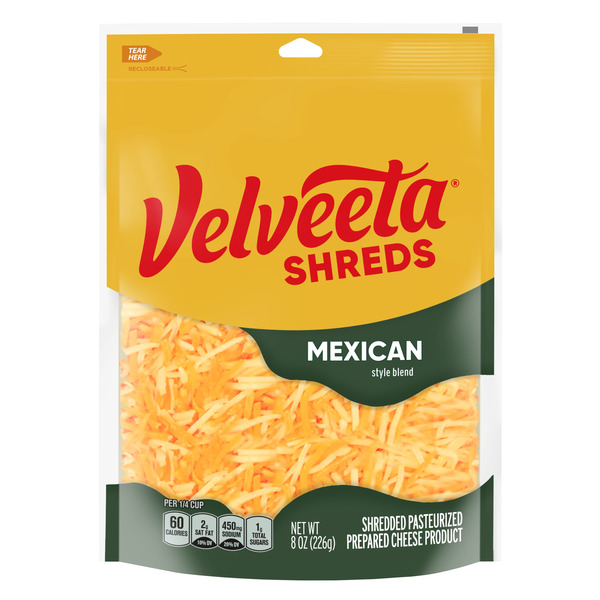 VELVEETA Shreds Mexican Style Cheddar Blend Shredded Processed