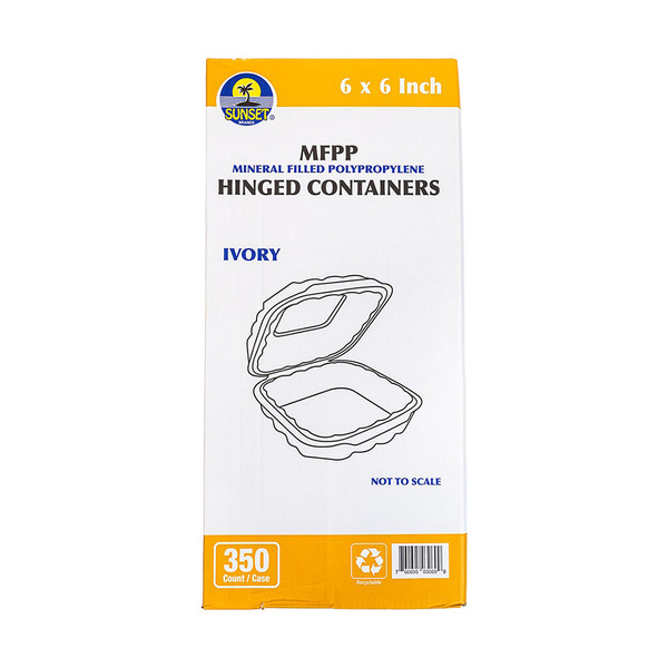 Sunset - TF-61-RD - 6" Hinged TFPP Container - 350 ct