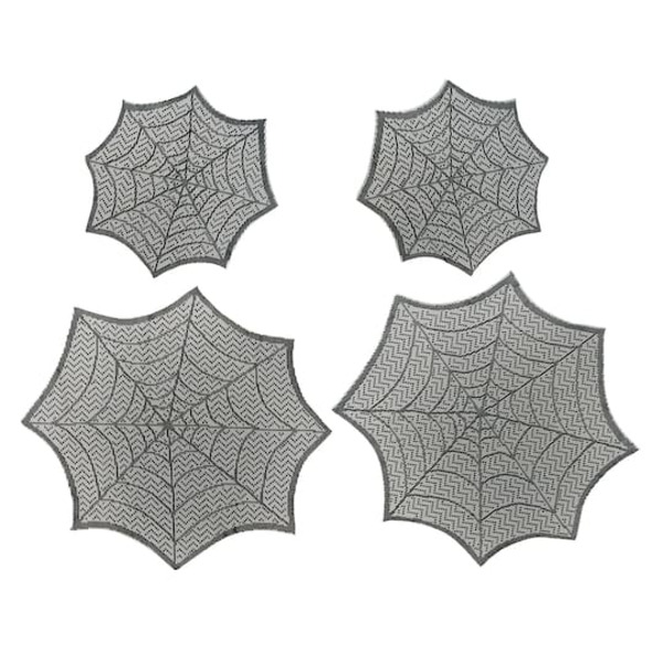 Celebrate It Spiderweb Lace Doilies - Black