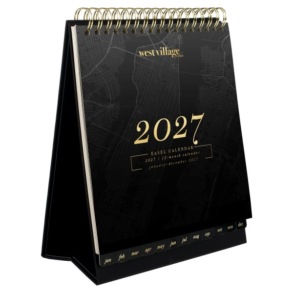 Mead West Village 2027 Monthly Desktop Easel Calendar, 6.75 x 6 in